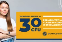 Polo di studio Terminus E Campus: Aperta la VIII edizione del percorso abilitante 30 cfu ex art. 13